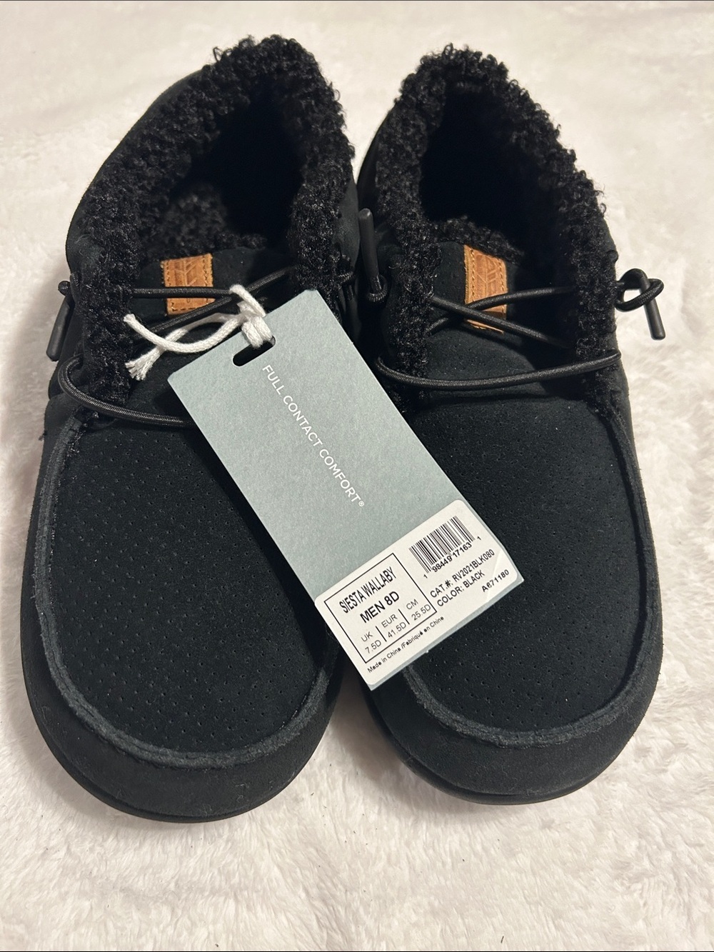 REVITALIGN Black Sherpa-Lined Casual Slip-Ons men Size 8D - Picture 7 of 9